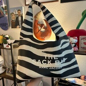 Marc Jacobs Black & White Zebra-Print Sack Bag